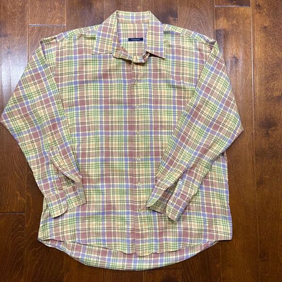 Burberry London Regular Fit Casual Plaid Multicolor Button Front Shirt Size L - Picture 3 of 8